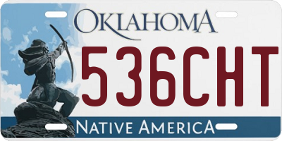 OK license plate 536CHT