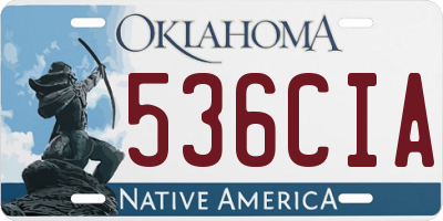 OK license plate 536CIA