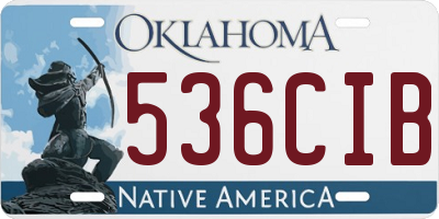 OK license plate 536CIB