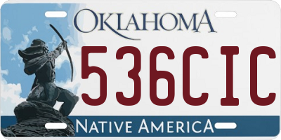 OK license plate 536CIC
