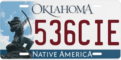 OK license plate 536CIE