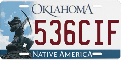 OK license plate 536CIF