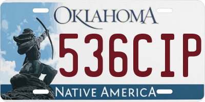 OK license plate 536CIP