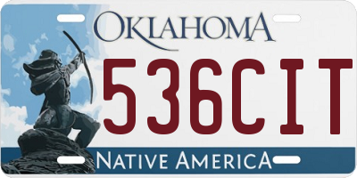 OK license plate 536CIT