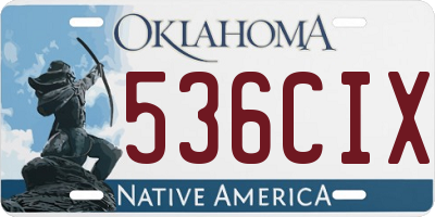 OK license plate 536CIX