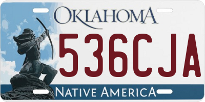 OK license plate 536CJA
