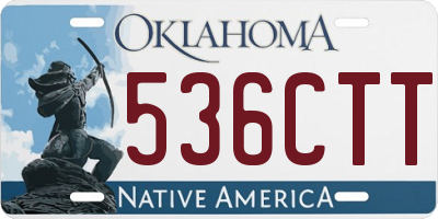 OK license plate 536CTT
