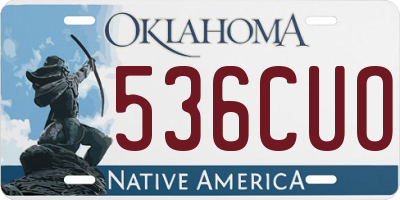 OK license plate 536CUO
