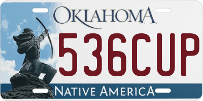 OK license plate 536CUP