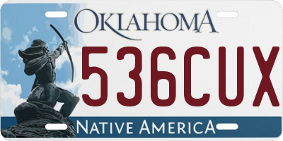 OK license plate 536CUX