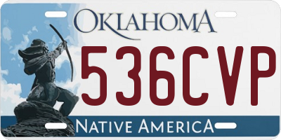 OK license plate 536CVP