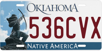 OK license plate 536CVX