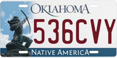 OK license plate 536CVY