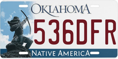 OK license plate 536DFR