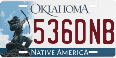 OK license plate 536DNB
