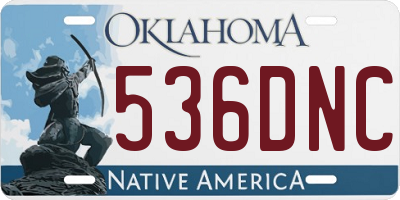 OK license plate 536DNC