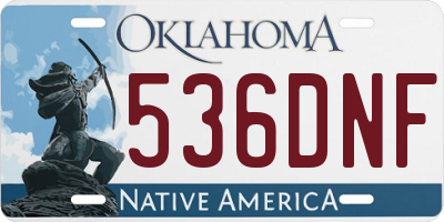 OK license plate 536DNF