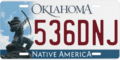 OK license plate 536DNJ