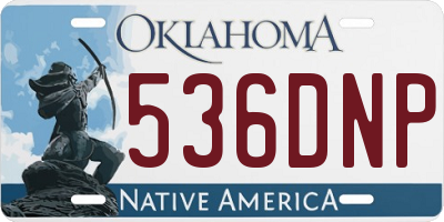 OK license plate 536DNP