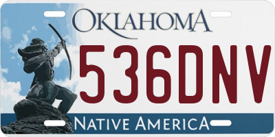 OK license plate 536DNV