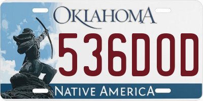 OK license plate 536DOD