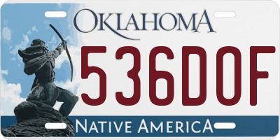 OK license plate 536DOF