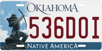 OK license plate 536DOI