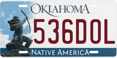 OK license plate 536DOL