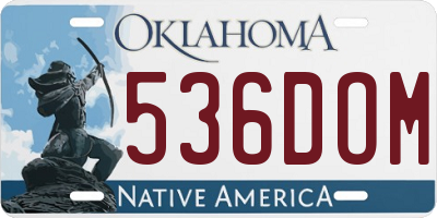 OK license plate 536DOM