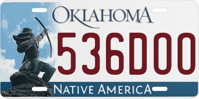 OK license plate 536DOO