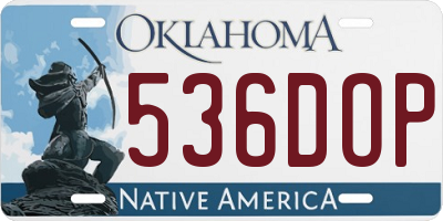 OK license plate 536DOP