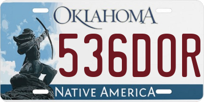 OK license plate 536DOR