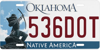 OK license plate 536DOT