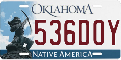 OK license plate 536DOY