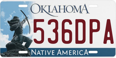 OK license plate 536DPA