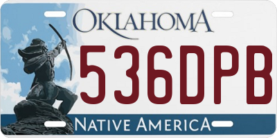 OK license plate 536DPB