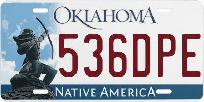 OK license plate 536DPE