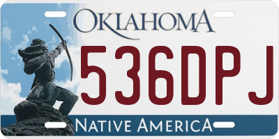 OK license plate 536DPJ