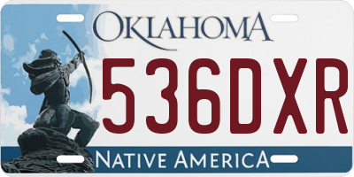 OK license plate 536DXR