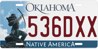 OK license plate 536DXX