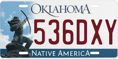 OK license plate 536DXY