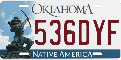 OK license plate 536DYF