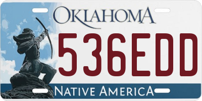 OK license plate 536EDD