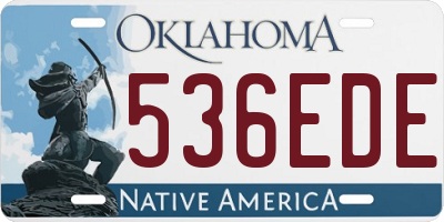 OK license plate 536EDE