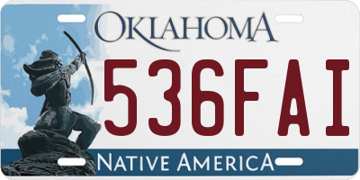 OK license plate 536FAI