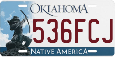 OK license plate 536FCJ