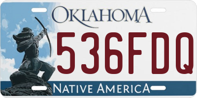 OK license plate 536FDQ
