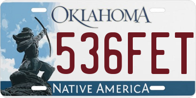 OK license plate 536FET