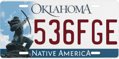 OK license plate 536FGE