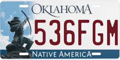 OK license plate 536FGM